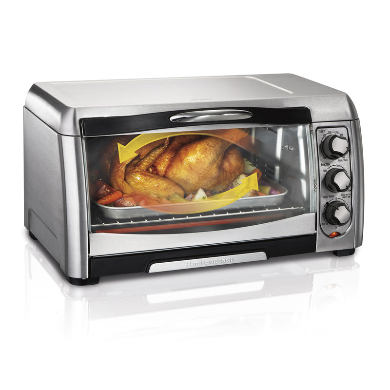 Hamilton Beach Toaster Oven: 6-slice, 12" pizza, convection, black | 31331D