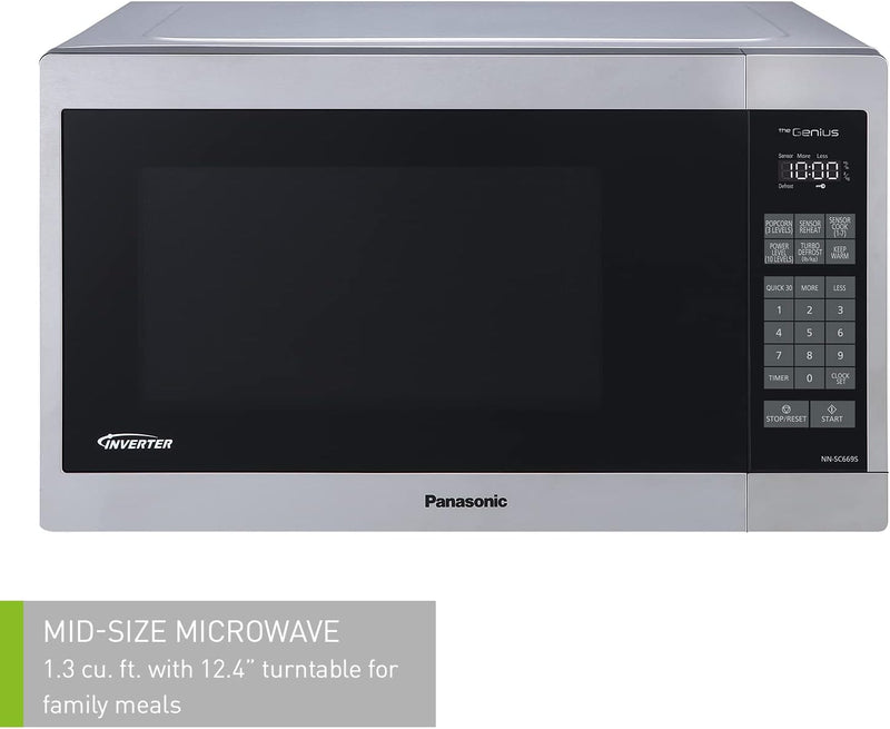 Panasonic Microwave Oven: 1.3 cu.ft, 1200W, Genius sensor, stainless steel | NN-SC669S