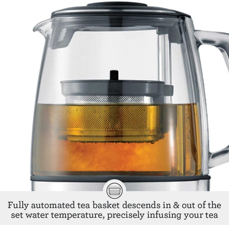 Breville The TEA Maker: 1.5L, 51oz tea leaf basket, glass & brushed s/s | BTM-800BSS