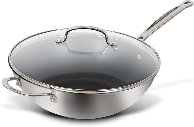 Cuisinart | 77IEL26-30HNSCC | three-ply Wok: 12", Resilience non-stick coating, glass lid, helper handle, Everlasting Collection