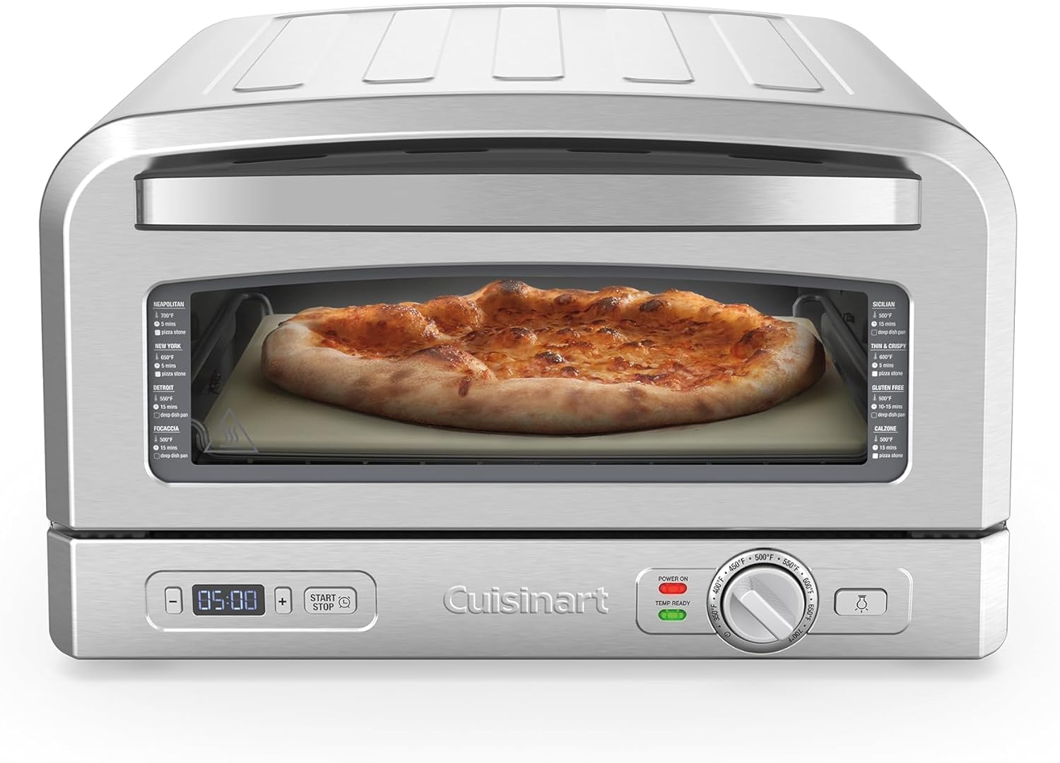 Cuisinart Indoor Pizza Oven: 1800W, incl 12.5" heat-conducting pizza stone, deep-dish pan, & pizza peel | CPZ-120C