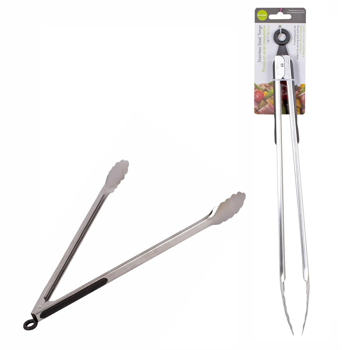l gourmet 70031 stainless steel tongs image 1
