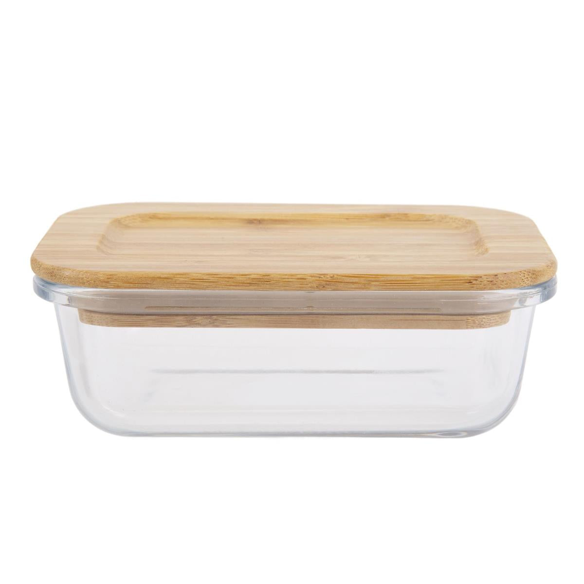 L.Gourmet Glass Container w/ Bamboo Lid 370ml |70345