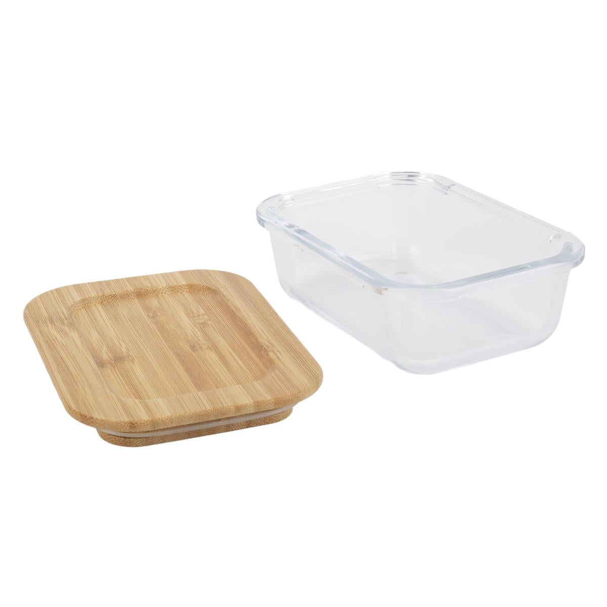 L.Gourmet Glass Container w/ Bamboo Lid 370ml |70345