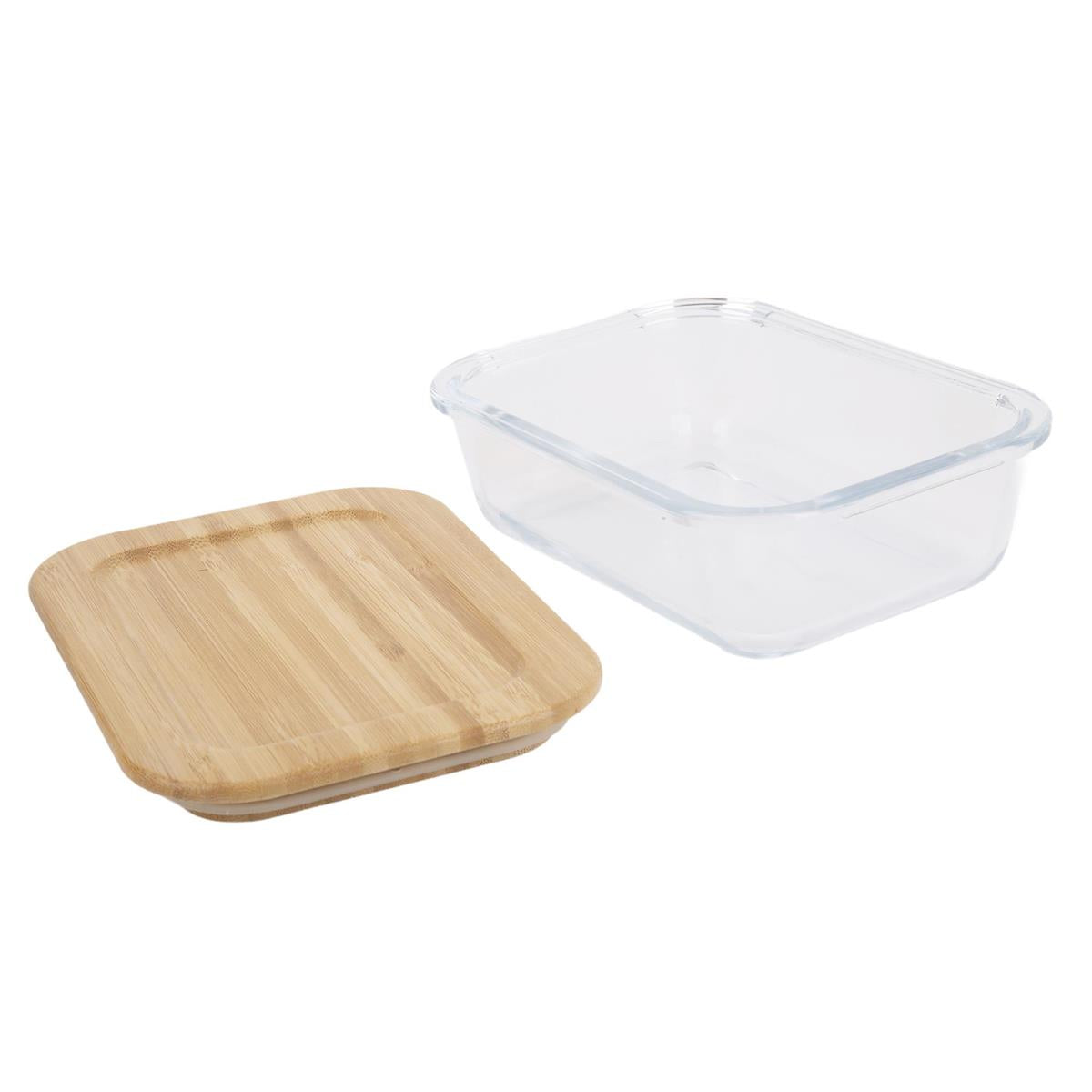 L.Gourmet Glass Container w/ Bamboo Lid 640ml | 70346