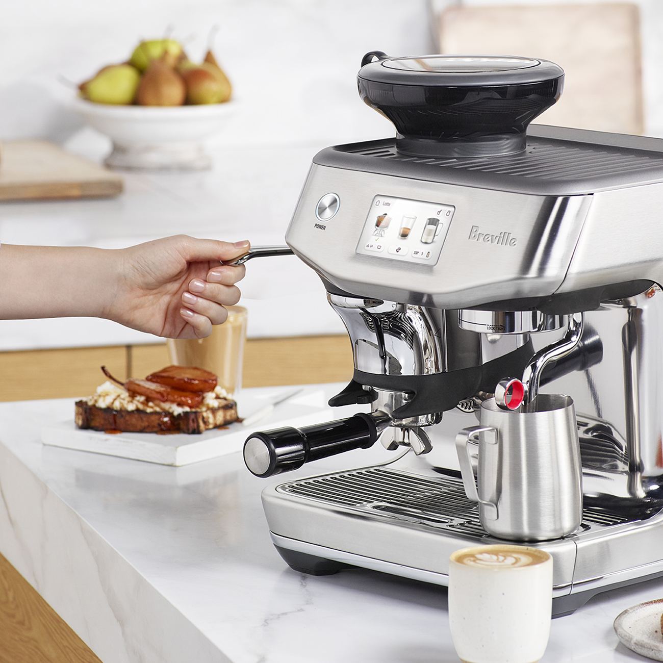 Breville The BARISTA TOUCH IMPRESS Espresso Maker | BES881BSS | 1750W, Touch Screen, Brushed Stainless Steel