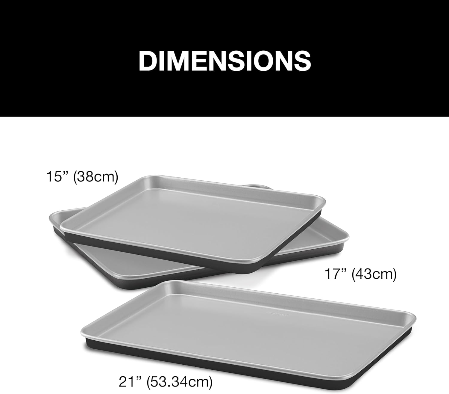 Cuisinart non-stick Baking Sheets: 3-pack (21", 17" & 15"), Chef's Classic series, heavy gauge steel construction | AMB-3BSC