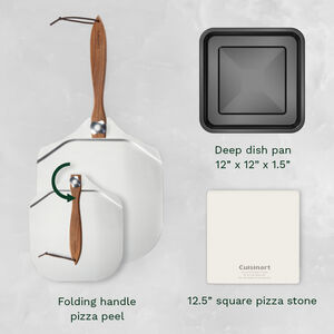 Cuisinart Indoor Pizza Oven: 1800W, incl 12.5" heat-conducting pizza stone, deep-dish pan, &amp; pizza peel | CPZ-120C
