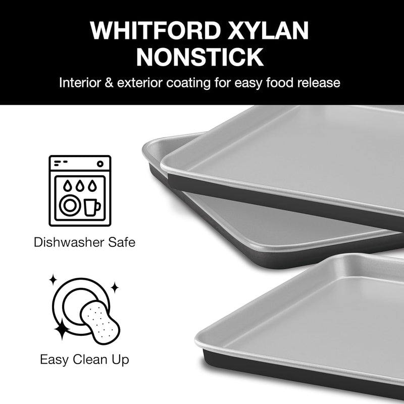 Cuisinart non-stick Baking Sheets: 3-pack (21", 17" & 15"), Chef's Classic series, heavy gauge steel construction | AMB-3BSC