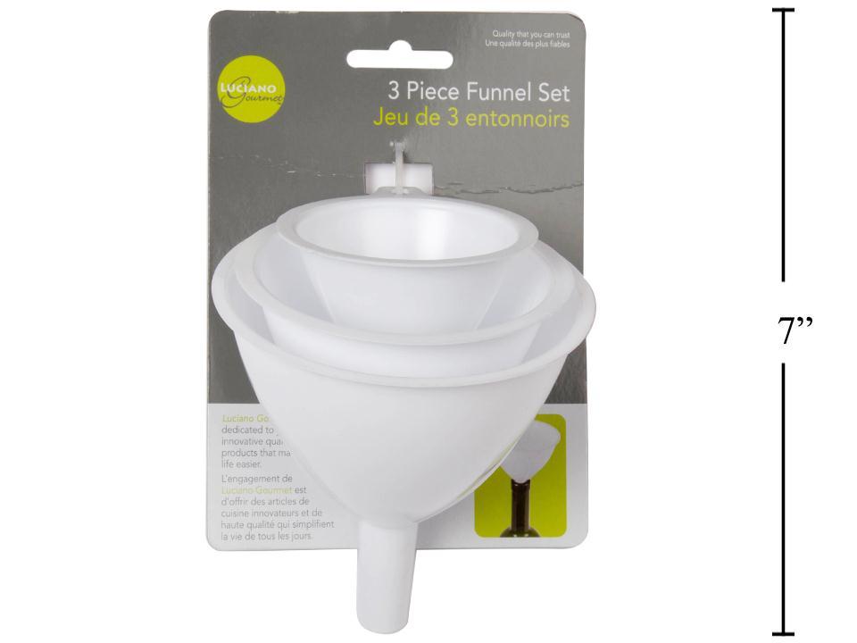 L.Gourmet | 70665 | 3-Piece Plastic Funnel Set