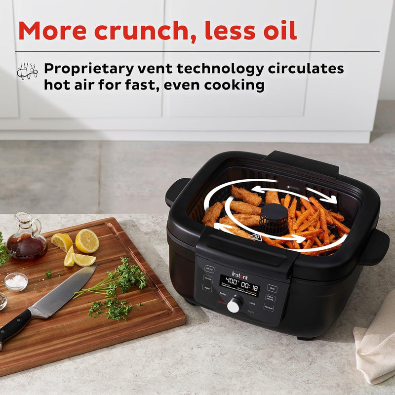 Instant Pot Indoor Grill & Air Fryer: 6-in-1 functions: grill, air fry, bake, broil, roast, dehydrate | 140-8001-01
