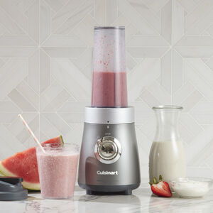 Cuisinart Compact Blender & Juice Extractor Combo: 450W, 16oz travel cup, metallic gray | BJC550C