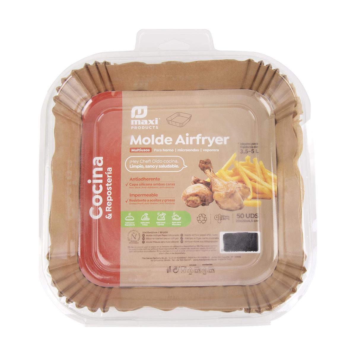 Luciano Disposable Paper Liner for Air Fryer| 20x20x4.5cm | 50/pack | 80683