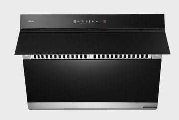 Sakura Slant Rangehood: 30'' wide, with wave control & heat cleaning, black glass finish, dual DC motor | R7261