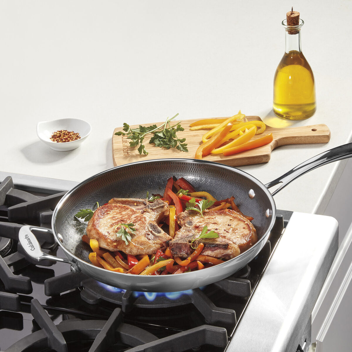 Cuisinart FusionPlus™ Skillet | FPS22-30HC | 12" Stainless Steel with Helper Handle