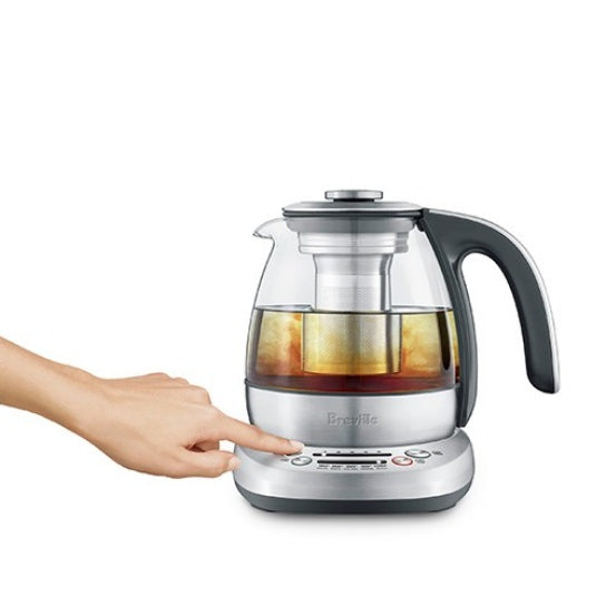 Breville The SMART TEA INFUSER Compact Kettle: 1.0L, brushed s/s & glass body | BTM500CLR