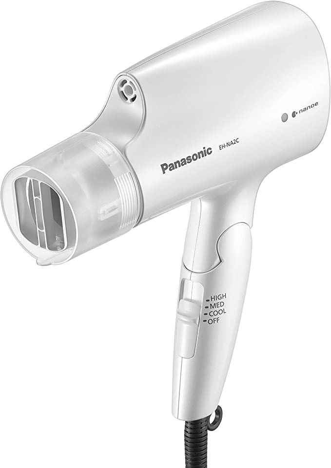 Panasonic Hair Dryer folding handle w/ NANOE & oscillating nozzle, white | EH-NA2C