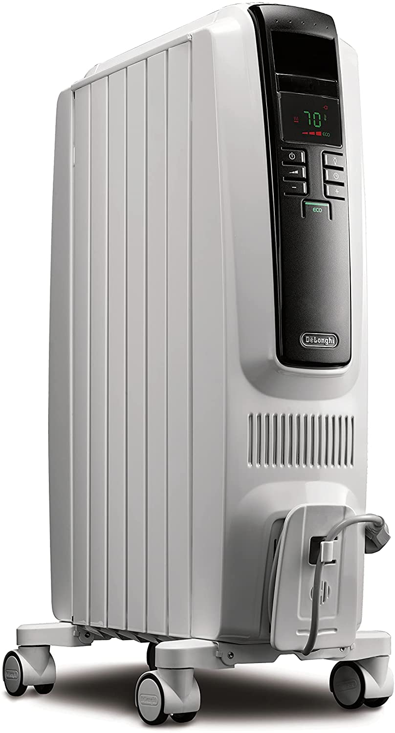 DeLonghi Dragon4 Oil-Filled Heater: 6 fins with patented thermal chimneys, digital controls | TRD40615E