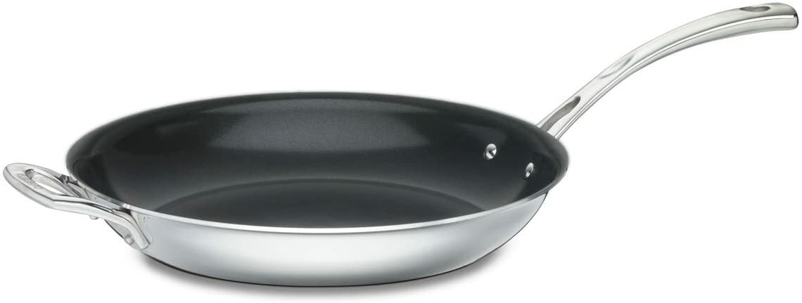 Cuisinart 12'' Skillet Tri-Ply non-stick w/helper | FCT22-30HNS
