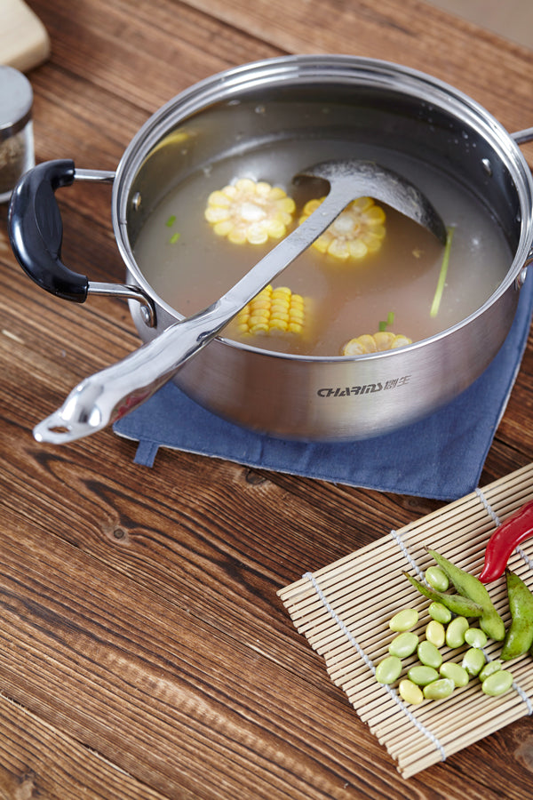 Charms Stainless-Steel Casserole Pot with Glass Lid |22JBC10| 22cm