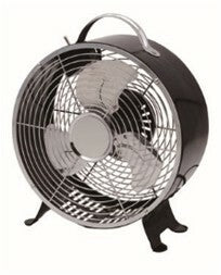 Optimus Drum Fan: 10'' Retro, black, metal | F-6310BK