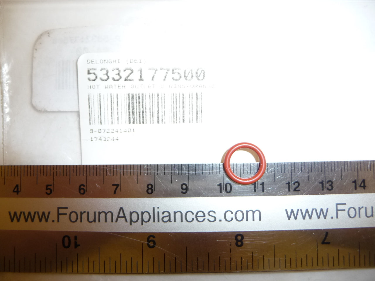 DeLonghi : 5332177500 | O-Ring (on coupling carafe - Hot Water Outlet - medium orange) for ESAM-4500, ESAM-5500, ESAM-5600, ESAM-6620, ESAM-6700, ECAM-26455