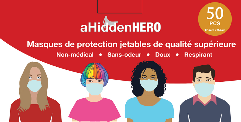 aHiddenHero Premium Disposable Face Mask 50-pcs | THEGUARDIAN