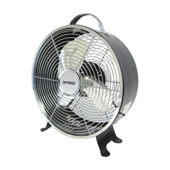 Optimus Drum Fan: 10'' Retro, black, metal | F-6310BK