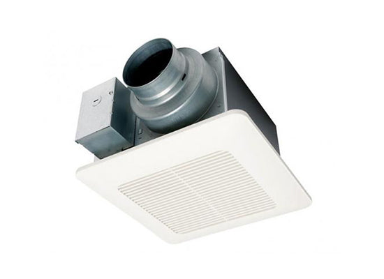 Panasonic WhisperCeiling ventilation fan installed in a ceiling position with white grille cover.