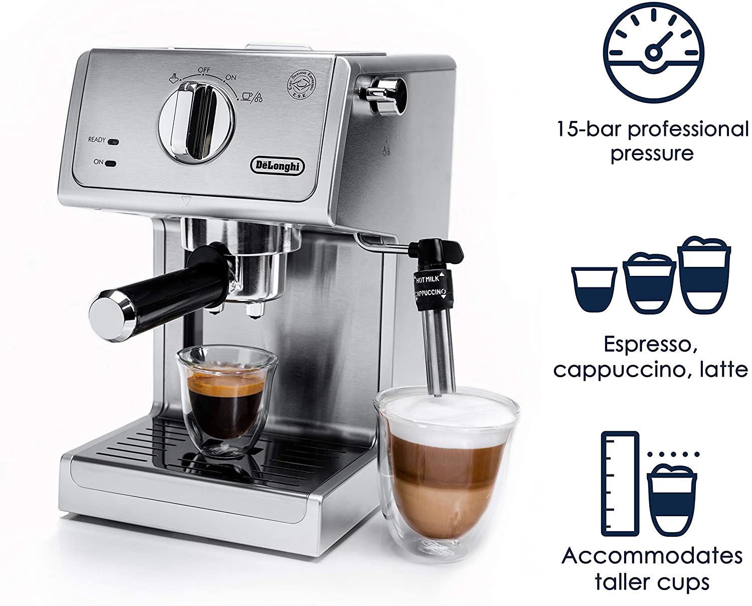 DeLonghi Espresso Maker | ECP3630 | 15 BARS, 1.0L tank, s/s