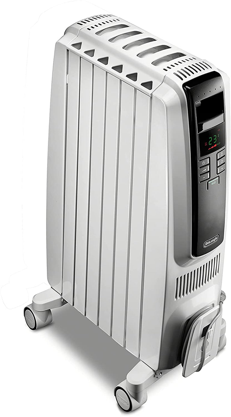 DeLonghi Dragon4 Oil-Filled Heater: 6 fins with patented thermal chimneys, digital controls | TRD40615E