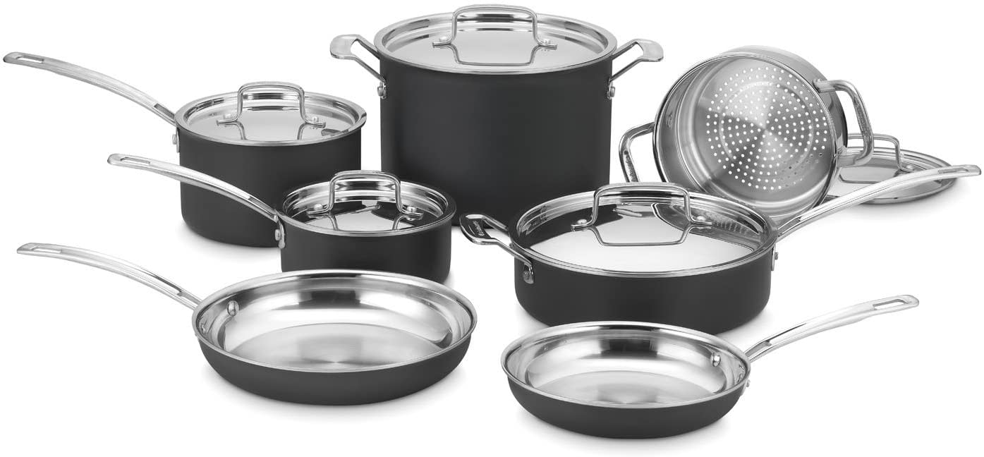 Cuisinart Multi-Clad Unlimited 12-piece Cookware Set | MCU-12N | outside anodized, inside s/s