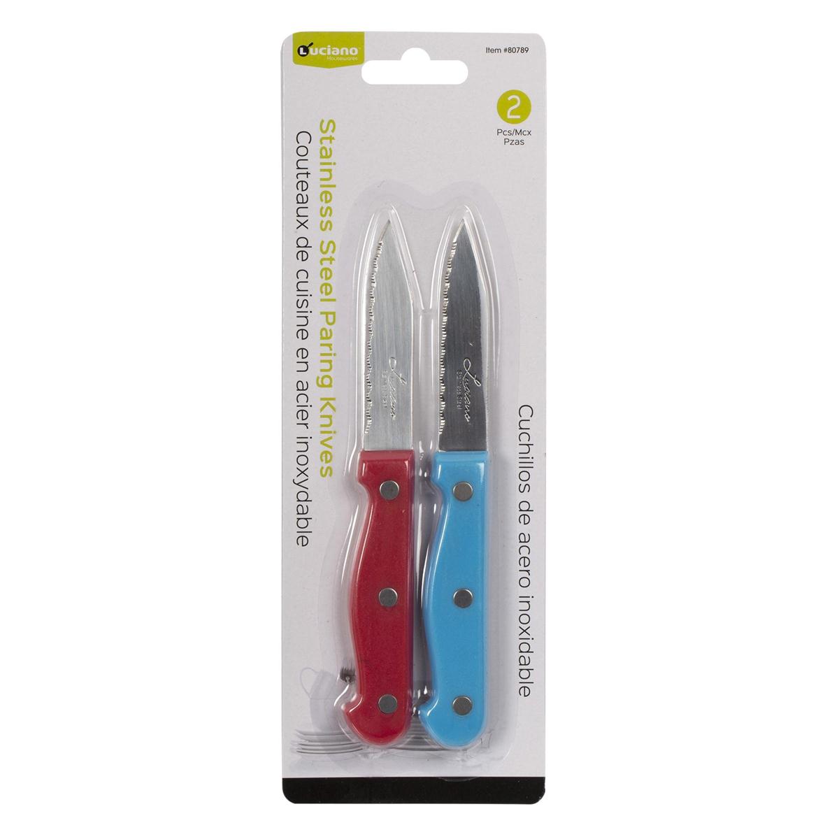 Luciano 2-pc S/S Paring Knife w/ Col. Handle, Blade 0.8mm | 80789