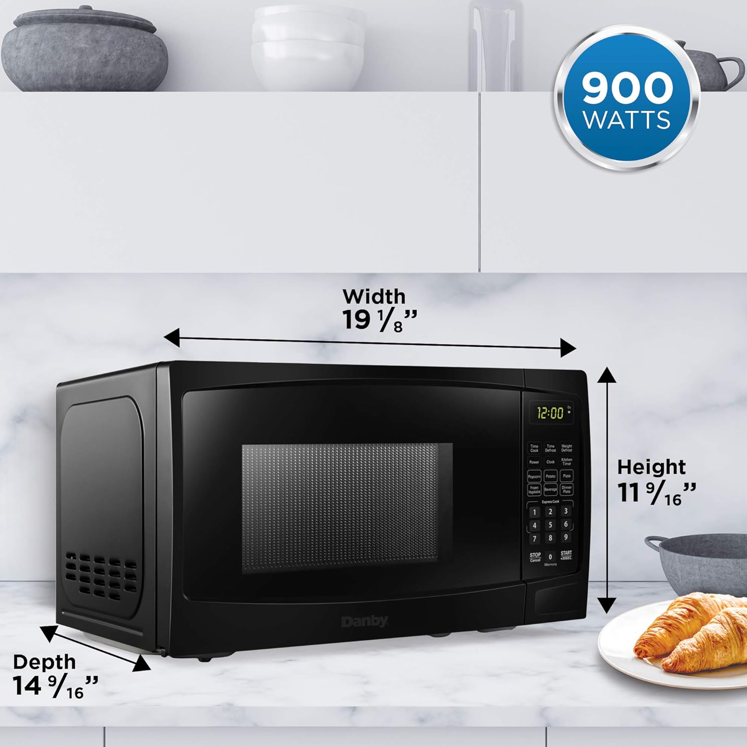 Danby Microwave Oven: 0.9 cu.ft, 900W, black | DBMW0920BBB