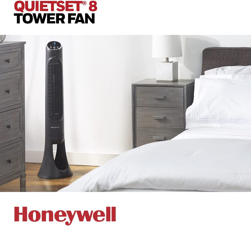 Honeywell QuietSet® Whole Room Oscillating Tower Fan, 5-Speed, White, 40-in