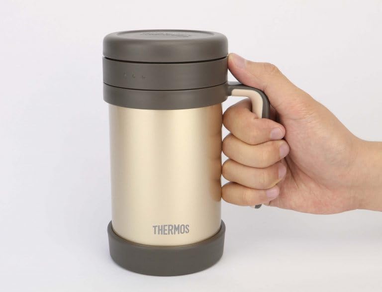 Thermos Thermal Mug with tea strainer: 500mL, gold/brown | TCMF-501-GL