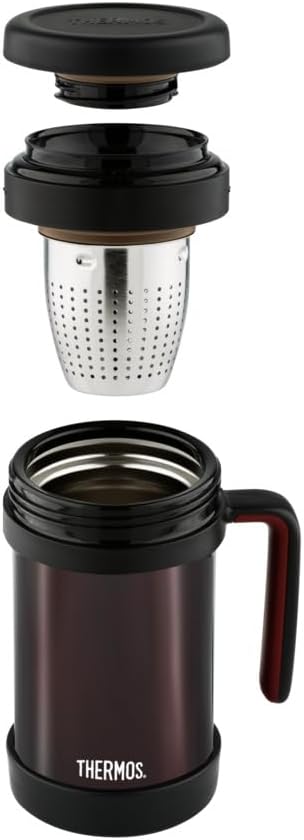 Thermos Thermal Mug with tea strainer: 500mL, Black | TCMF-501-BK