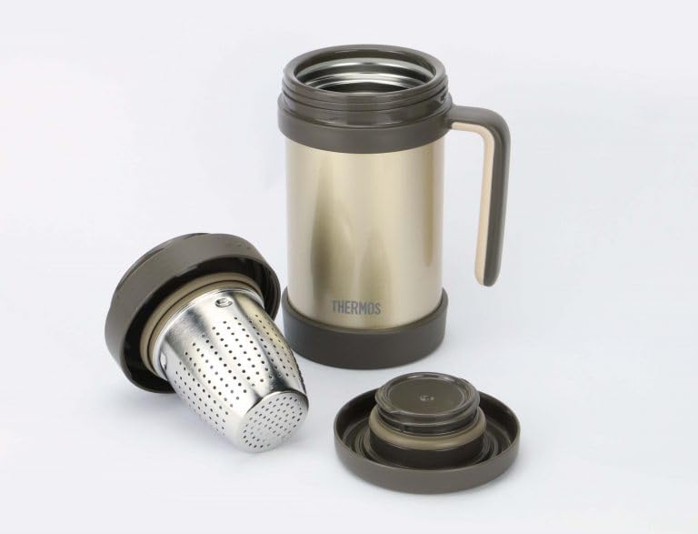 Thermos Thermal Mug with tea strainer: 500mL, gold/brown | TCMF-501-GL