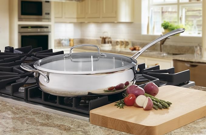 Cuisinart S/S Sauté Pan 5qt w/helper handle, Contour series | 433-30H