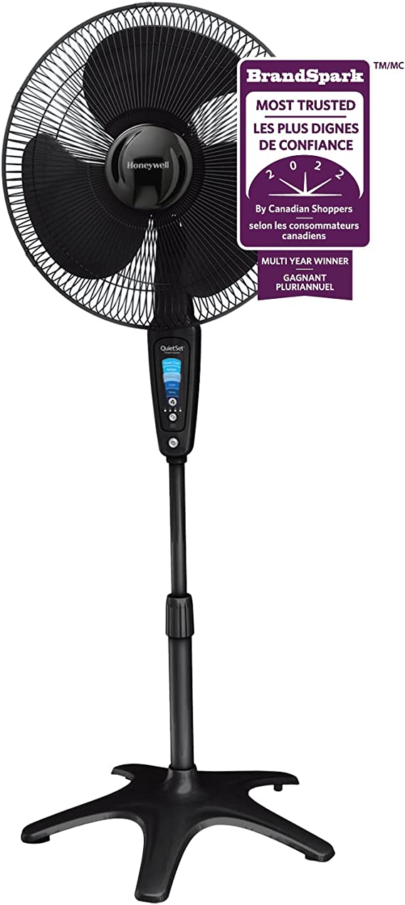 Honeywell Stand Fan: 16'', 5-speed, QuietSet5, with timer, remote control, white | HS1655CVM1