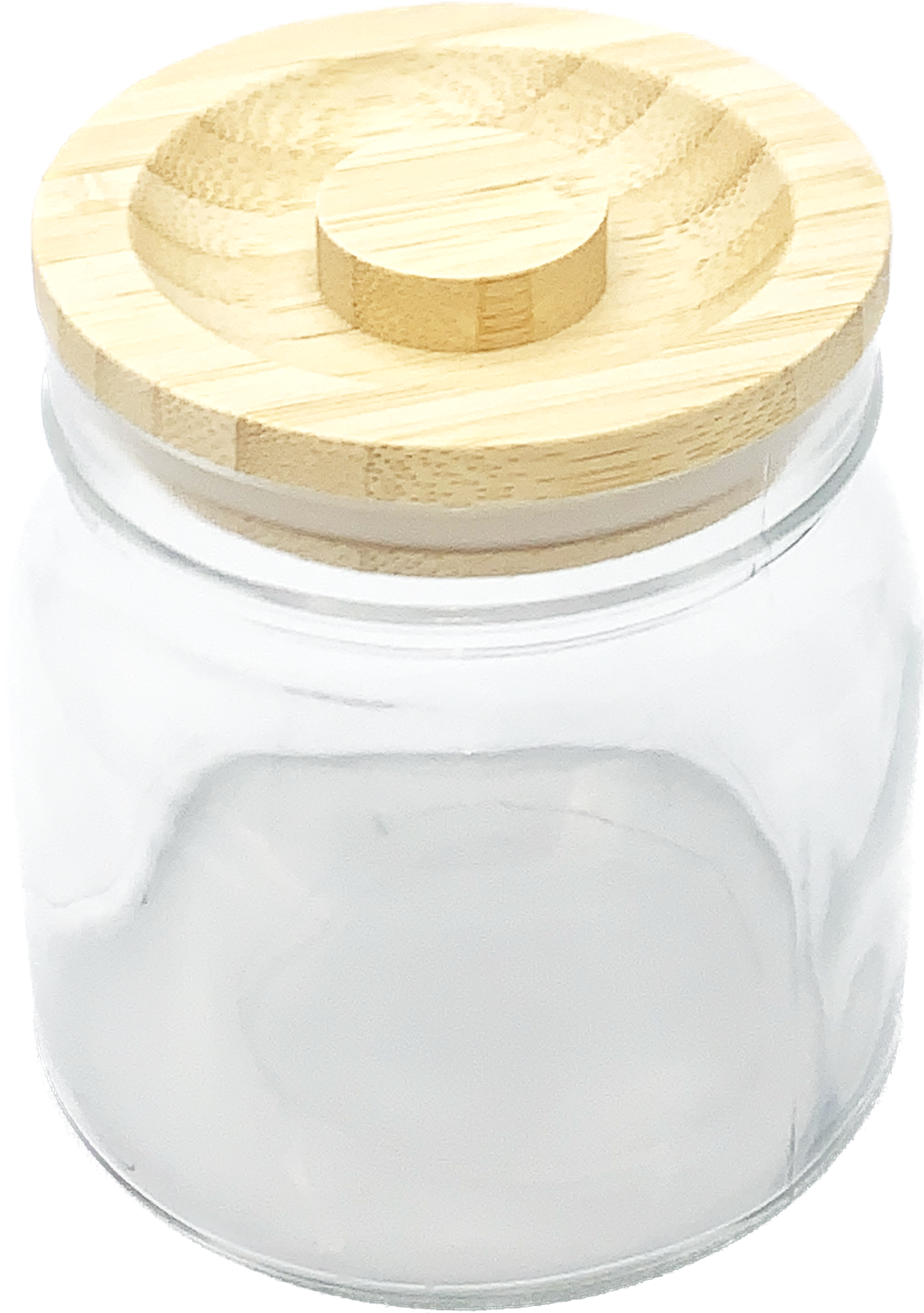 Luciano Glass Jar with Wooden Lid, 4" dia. x 4.25"H | 80049