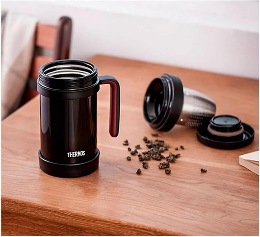 Thermos Thermal Mug with tea strainer: 500mL, Black | TCMF-501-BK