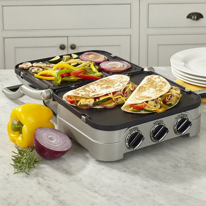 Cuisinart Brushed S/S Griddler with removeable plates | CGR-4NASC