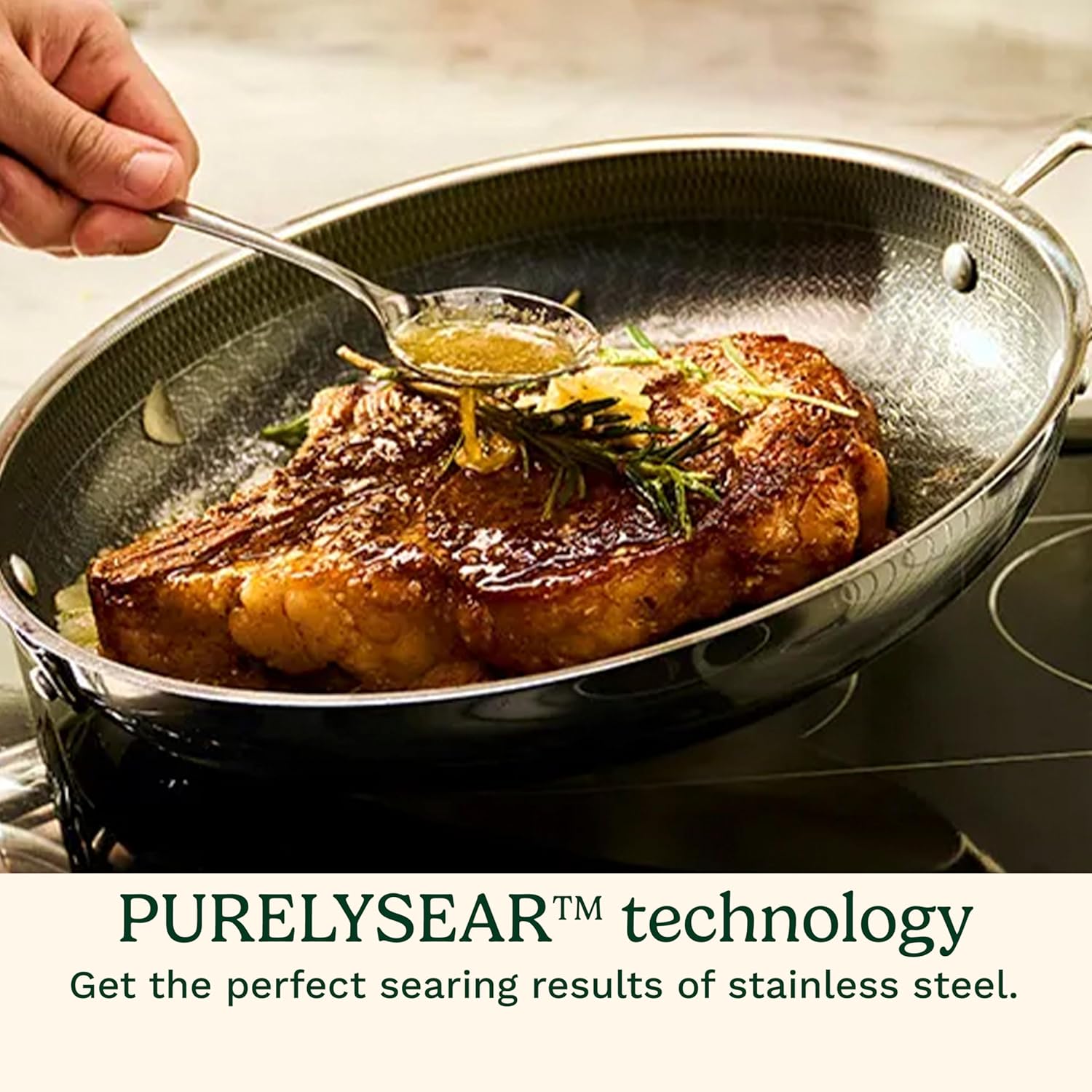 Cuisinart FusionPlus™ Skillet | FPS22-30HC | 12" Stainless Steel with Helper Handle