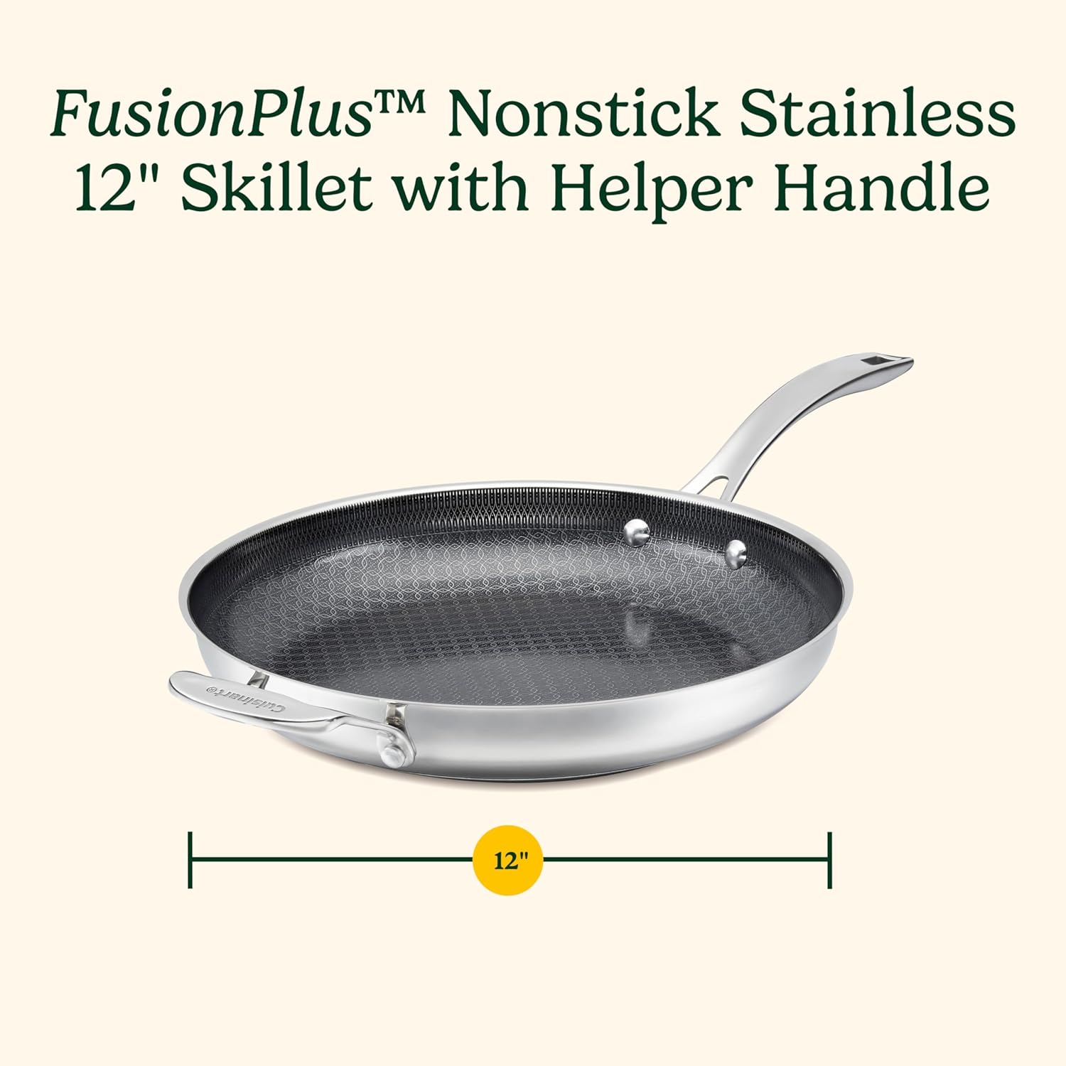 Cuisinart FusionPlus™ Skillet | FPS22-30HC | 12" Stainless Steel with Helper Handle