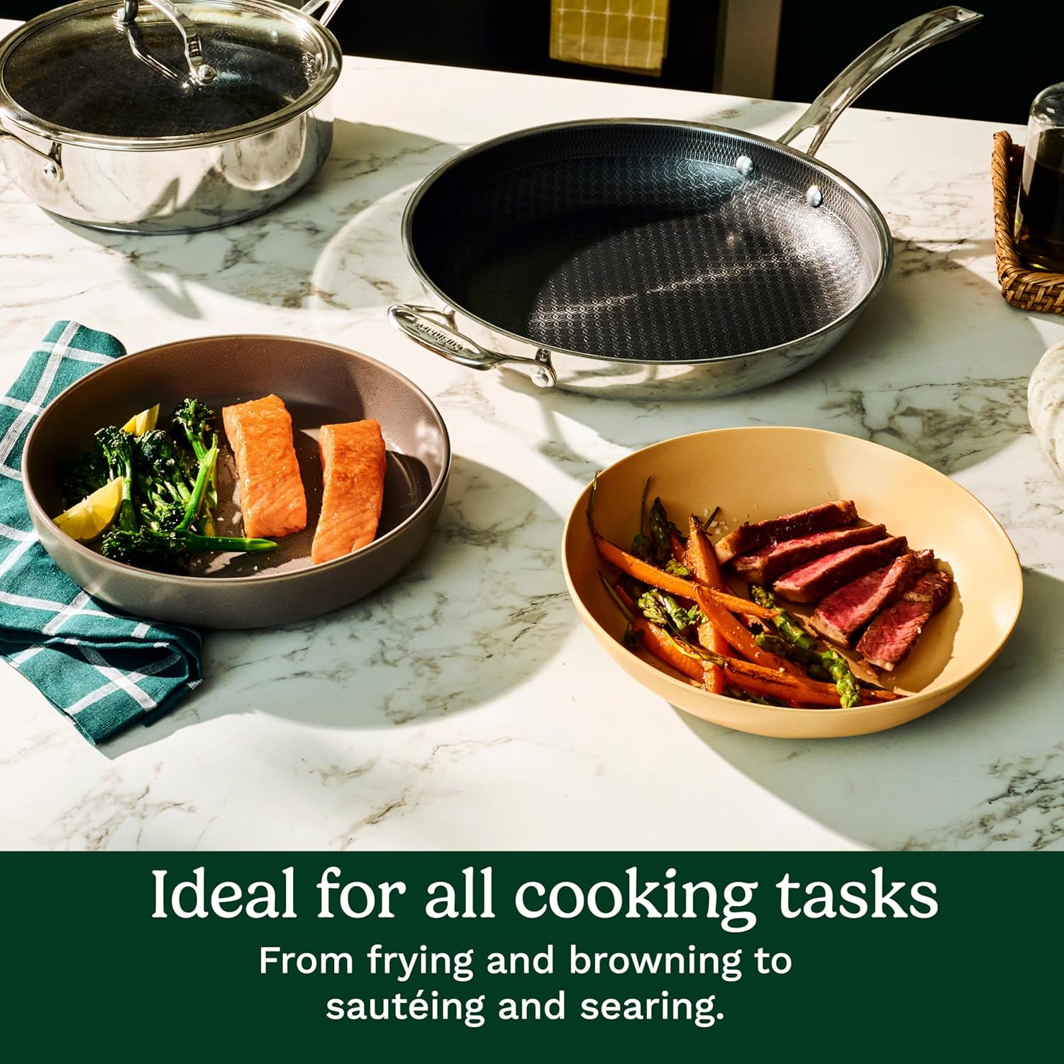 Cuisinart FusionPlus™ Skillet | FPS22-30HC | 12" Stainless Steel with Helper Handle