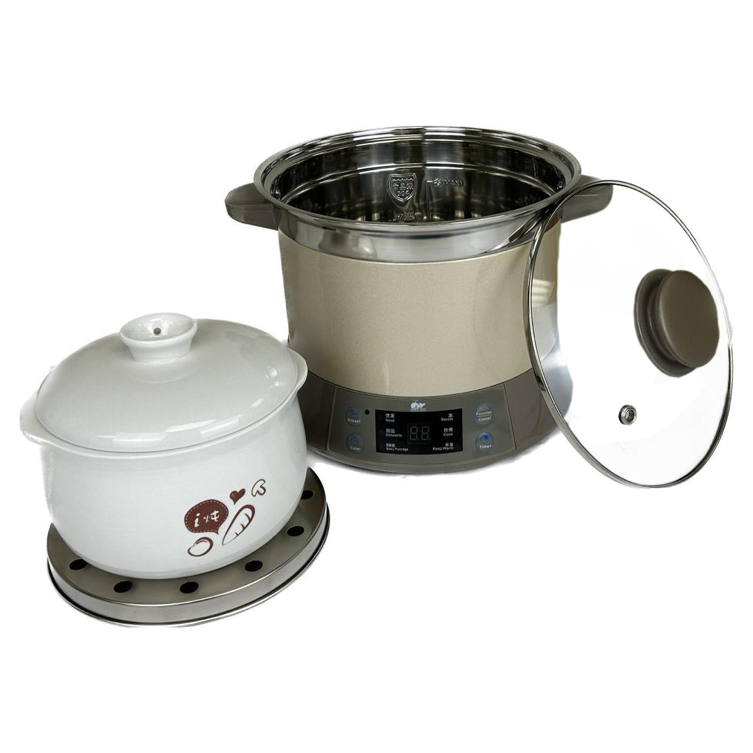 Whale Electric Stewing Pot: 1.2 L, Beige | WDZ-12G