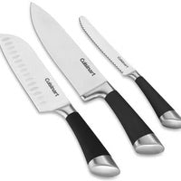 Cuisinart Acrylic 11-Piece Knife Block Set: includes 8" chef knife, 8" bread knife, 8" carving knife, 7" santoku knife, 5.5" serrated utility knife, 5" paring knife, 3.5" paring knife, 3" bird's bea | C77SS-11BKC