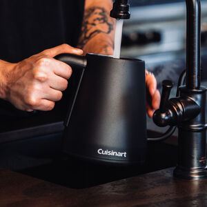 Cuisinart Cordless Gooseneck Kettle: 1.0L, 1200W, Variable temperature 140°-212°F, s/s body w/matte black finish | GK1C