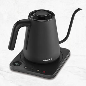 Cuisinart Cordless Gooseneck Kettle: 1.0L, 1200W, Variable temperature 140°-212°F, s/s body w/matte black finish | GK1C